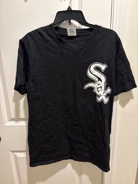 Vintage Heavy Duty Thick Black Chicago White Sox Podsesnik Logo Jersey Tee